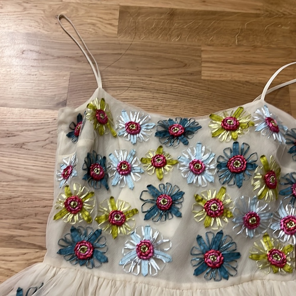 NWT red valentino tulle off white floral embroidered dress - Picture 7 of 13
